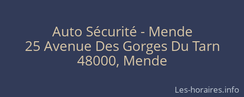 Auto Sécurité - Mende