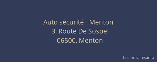 Auto sécurité - Menton