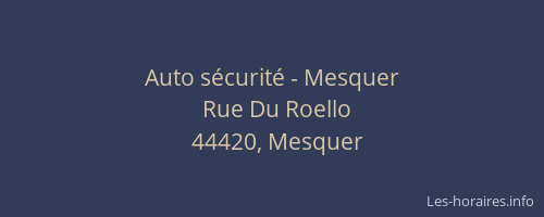 Auto sécurité - Mesquer