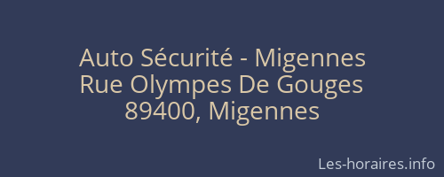 Auto Sécurité - Migennes