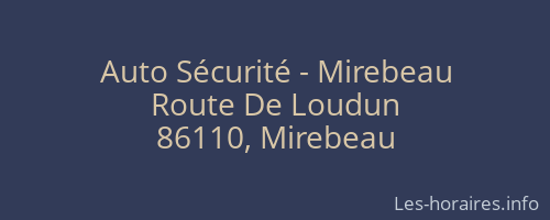 Auto Sécurité - Mirebeau