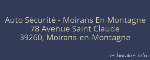 Auto Sécurité - Moirans En Montagne