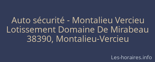Auto sécurité - Montalieu Vercieu