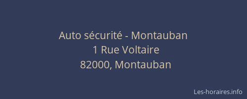 Auto sécurité - Montauban
