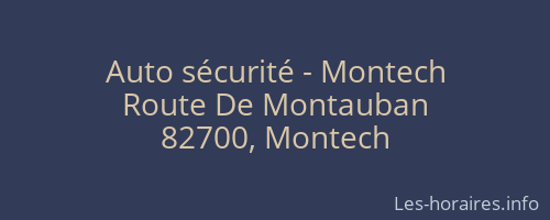Auto sécurité - Montech