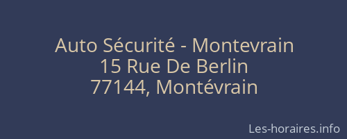 Auto Sécurité - Montevrain