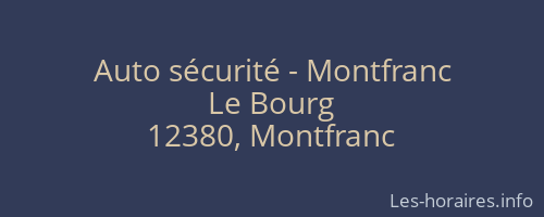 Auto sécurité - Montfranc