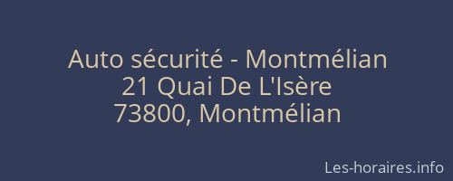 Auto sécurité - Montmélian
