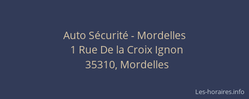 Auto Sécurité - Mordelles