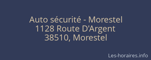 Auto sécurité - Morestel