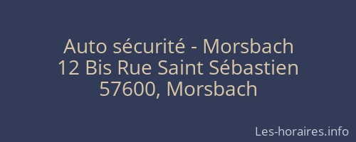 Auto sécurité - Morsbach