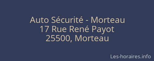 Auto Sécurité - Morteau