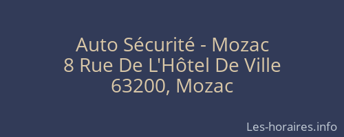 Auto Sécurité - Mozac