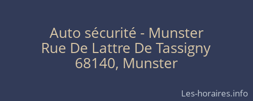 Auto sécurité - Munster