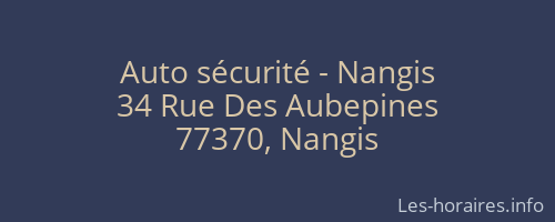 Auto sécurité - Nangis
