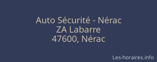 Auto Sécurité - Nérac