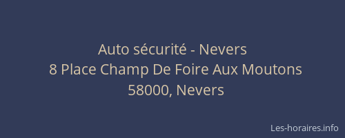 Auto sécurité - Nevers
