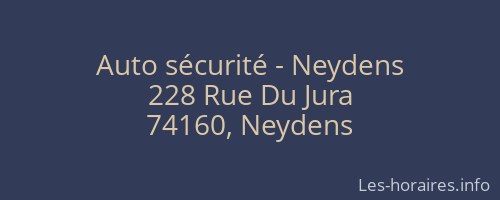 Auto sécurité - Neydens