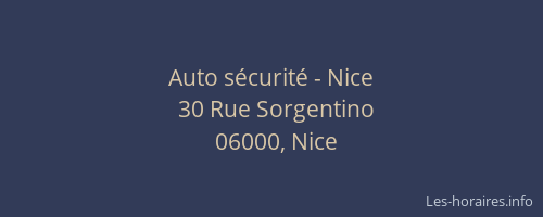 Auto sécurité - Nice