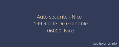 Auto sécurité - Nice