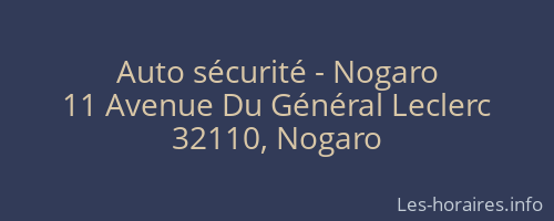 Auto sécurité - Nogaro