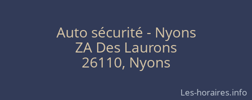 Auto sécurité - Nyons