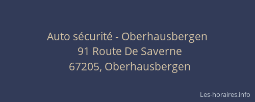 Auto sécurité - Oberhausbergen