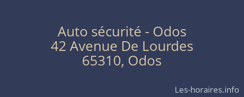 Auto sécurité - Odos
