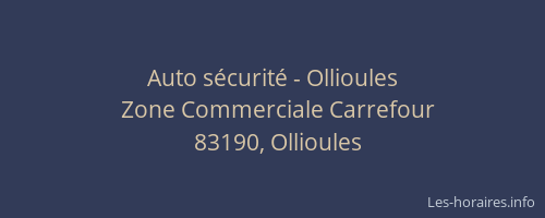 Auto sécurité - Ollioules