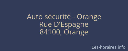 Auto sécurité - Orange