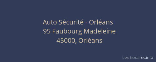 Auto Sécurité - Orléans