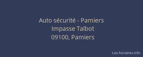 Auto sécurité - Pamiers