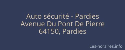 Auto sécurité - Pardies