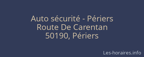 Auto sécurité - Périers