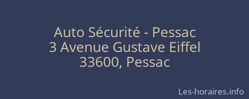 Auto Sécurité - Pessac