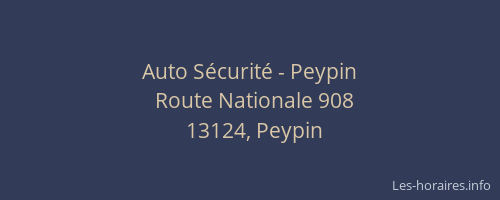 Auto Sécurité - Peypin
