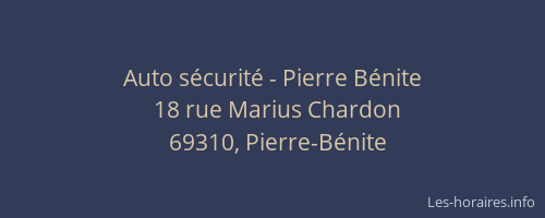 Auto sécurité - Pierre Bénite
