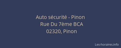 Auto sécurité - Pinon