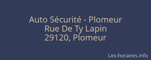 Auto Sécurité - Plomeur