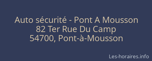 Auto sécurité - Pont A Mousson