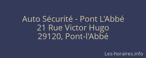 Auto Sécurité - Pont L'Abbé