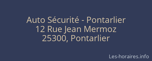 Auto Sécurité - Pontarlier