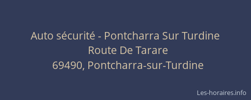 Auto sécurité - Pontcharra Sur Turdine