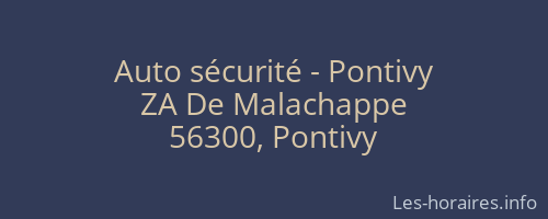 Auto sécurité - Pontivy