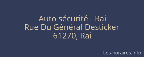 Auto sécurité - Rai