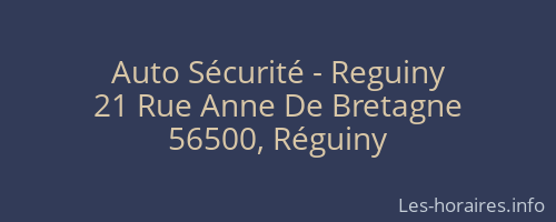 Auto Sécurité - Reguiny