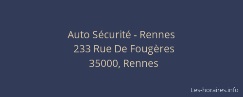 Auto Sécurité - Rennes