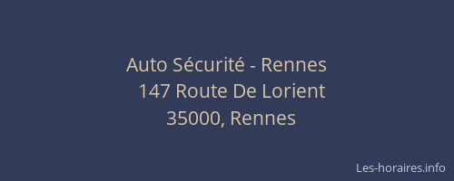 Auto Sécurité - Rennes