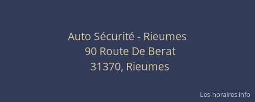 Auto Sécurité - Rieumes