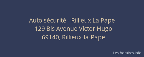 Auto sécurité - Rillieux La Pape